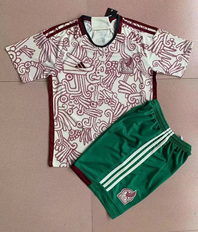 Kids-Mexico 2022 World Cup Away Soccer Jersey